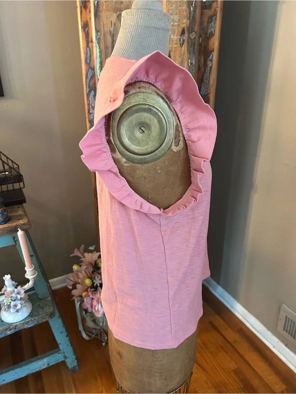 Nation Los Angeles Pink Ruffle Sleeve Women's Top | Size Large - NWOT